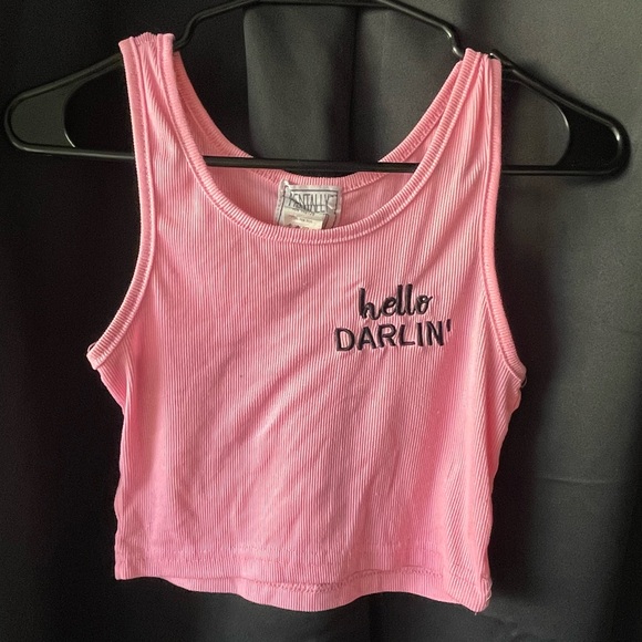 🎄Buy2Get1Free🎄Pink hello darlin tank - Picture 1 of 4
